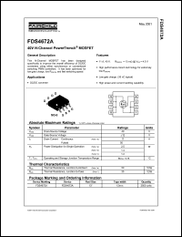 FDS4672A datasheet: 40V N-Channel PowerTrench MOSFET FDS4672A