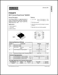 FDS4675 datasheet: 40V P-Channel PowerTrench MOSFET FDS4675