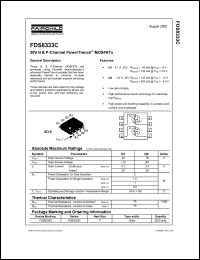 FDS8333C datasheet: 30V N & P-Channel PowerTrench MOSFETs FDS8333C