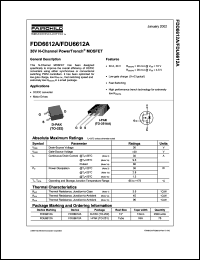 FDU6612A datasheet: 30V N-Channel PowerTrench MOSFET FDU6612A