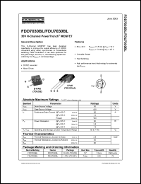 FDU7030BL datasheet: 30V N-Channel PowerTrench MOSFET FDU7030BL