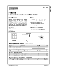 FDZ203N datasheet: N-Channel 2.5V Specified PowerTrench  BGA MOSFET FDZ203N