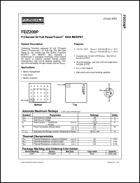 FDZ208P datasheet: P-Channel 30 Volt PowerTrench BGA MOSFET FDZ208P