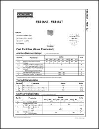 FES16BTR datasheet: Fast Rectifiers (Glass Passivated) FES16BTR