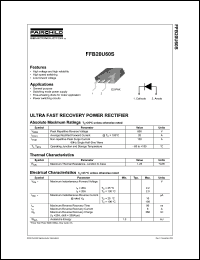 FFB20U60S datasheet: ULTRA FAST RECOVERY POWER RECTIFIER FFB20U60S