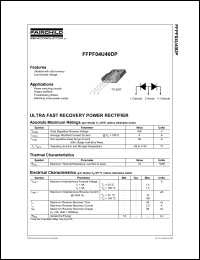 FFPF04U40DP datasheet: ULTRA FAST RECOVERY POWER RECTIFIER FFPF04U40DP