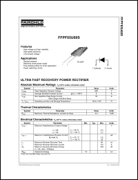 FFPF05U60S datasheet: ULTRA FAST RECOVERY POWER RECTIFIER FFPF05U60S