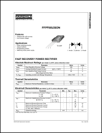 FFPF06U20DN datasheet: FAST RECOVERY POWER RECTIFIER FFPF06U20DN