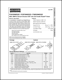 FGH30N6S2D datasheet: 600V, SMPS II Series N-Channel IGBT with Anti-Parallel Stealth TM Diode FGH30N6S2D