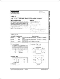 FIN1018 datasheet: 3.3V LVDS 1-Bit High Speed Differential Receiver FIN1018