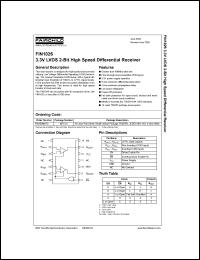 FIN1026 datasheet: 3.3V LVDS 2-Bit High Speed Differential Receiver FIN1026