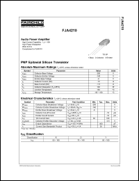 FJA4210 datasheet: PNP Epitaxial Silicon Transistor FJA4210