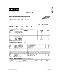 FJAF6810 datasheet: High Voltage Color Display Horizontal Deflection Output FJAF6810