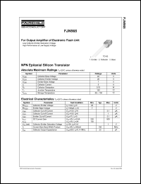 FJN965 datasheet: NPN Epitaxial Silicon Transistor FJN965
