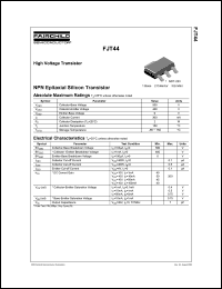 FJT44 datasheet: NPN Epitaxial Silicon Transistor FJT44
