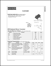 FJV3103R datasheet: NPN Epitaxial Silicon Transistor FJV3103R