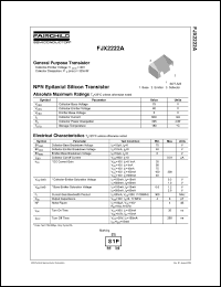 FJX2222A datasheet: NPN Epitaxial Silicon Transistor FJX2222A