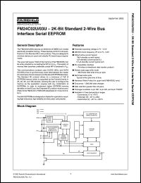 FM24C02UFL datasheet: 2K--Bit Standard 2-Wire Bus Interface Serial EEPROM FM24C02UFL