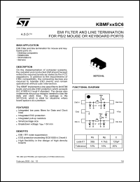 KBMF01SC6 datasheet: EMI FILTER AND LINE TERMINATION FOR PS/2 MOUSE OR KEYBOARD PORTS KBMF01SC6