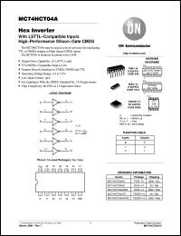 MC74HCT04ADT datasheet: Hex Inverter MC74HCT04ADT