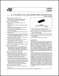 L6327 datasheet: 6/4 CHANNEL VOLTAGE SENSE GMR PREAMPLIFIER L6327