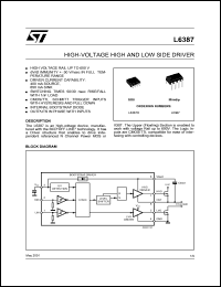 L6387 datasheet: HIGH-VOLTAGE HIGH AND LOW SIDE DRIVER L6387