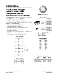 MC74HCT14ADT datasheet: Hex Schmitt Trigger Inverter with LSTTL Compatible Inputs MC74HCT14ADT