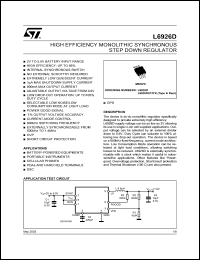 L6926D datasheet: HIGH EFFICIENCY MONOLITHIC SYNCHRONOUS STEP DOWN REGULATOR L6926D