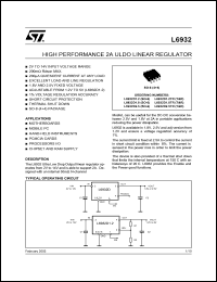 L6932D1.2 datasheet: HIGH PERFORMANCE 2A ULDO LINEAR REGULATOR L6932D1.2