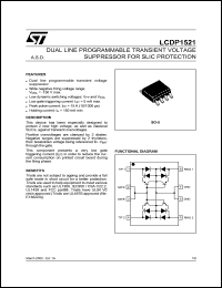 LCDP1521 datasheet: DUAL LINE PROGRAMMABLE TRANSIENT VOLTAGE SUPPRESSOR FOR SLIC PROTECTION LCDP1521