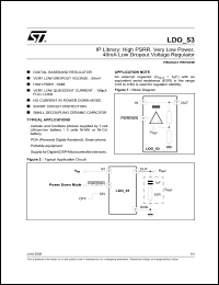 LDO_53 datasheet: IP LIBRARY: HIGH PSRR, VERY LOW POWER, 40MA LOW DROPOUT VOLTAGE REGULATOR. LDO_53