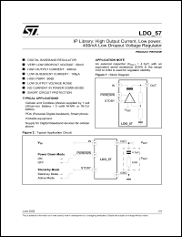 LDO_57 datasheet: IP LIBRARY: HIGH OUTPUT CURRENT, LOW POWER, 400MA LOW DROPOUT VOLTAGE REGULATOR. LDO_57