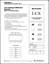 MC74LCX04DR2 datasheet: Low-Voltage CMOS Hex Inverter with 5V-Tolerant Inputs MC74LCX04DR2