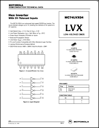 MC74LVX04D datasheet: Hex Inverter with 5V-Tolerant Inputs MC74LVX04D