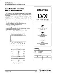 MC74LVX14DR2 datasheet: Hex Schmitt Inverter with 5V-Tolerant Inputs MC74LVX14DR2