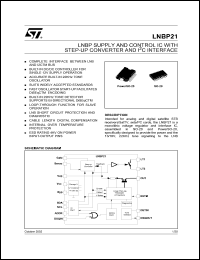 LNBP21D2 datasheet: LNBP SUPPLY AND CONTROL IC WITH STEP-UP CONVERTER AND I2C INTERFACE LNBP21D2