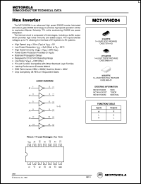 MC74VHC04DR2 datasheet: Hex Inverter MC74VHC04DR2