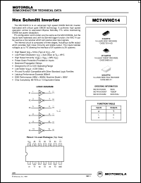 MC74VHC14D datasheet: Hex Schmitt Inverter MC74VHC14D