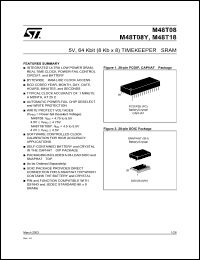 M48T08Y datasheet: 64K (8K X 8) TIMEKEEPER SRAM M48T08Y