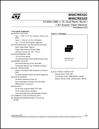 M58CR032D datasheet: 32 MBIT (2MB X16, DUAL BANK, BURST) 1.8V SUPPLY FLASH MEMORY M58CR032D