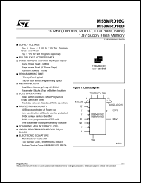 M58MR016D datasheet: 16 MBIT (1MB X16, MUX I/O, DUAL BANK, BURST) 1.8V SUPPLY FLASH MEMORY M58MR016D