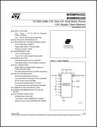 M58MR032D datasheet: 32 MBIT (2MB X16, MUX I/O, DUAL BANK, BURST) 1.8V SUPPLY FLASH MEMORY M58MR032D