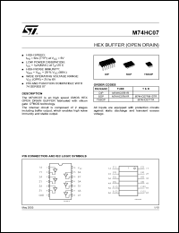 M74HC07B1R datasheet: HEX BUFFER (OPEN DRAIN) M74HC07B1R
