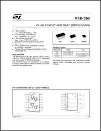 M74HC09M1R datasheet: QUAD 2-INPUT AND GATE (OPEN DRAIN) M74HC09M1R