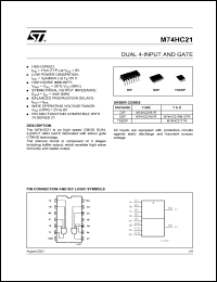 M74HC21B1R datasheet: DUAL 4-INPUT AND GATE M74HC21B1R