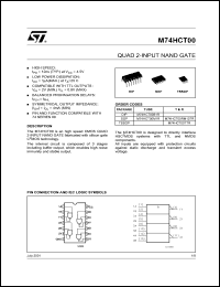 M74HCT00B1R datasheet: QUAD 2-INPUT NAND GATE M74HCT00B1R