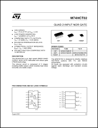 M74HCT02RM13TR datasheet: QUAD 2-INPUT NOR GATE M74HCT02RM13TR
