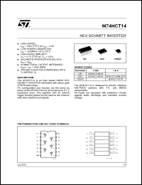 M74HCT14B1R datasheet: HEX SCHMITT INVERTER M74HCT14B1R