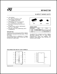 M74HCT30B1R datasheet: 8 INPUT NAND GATE M74HCT30B1R