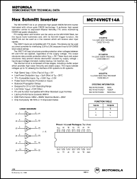 MC74VHCT14ADT datasheet: Hex Schmitt Inverter MC74VHCT14ADT